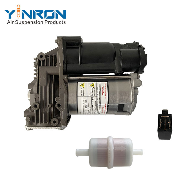 Back view for BMW X5 E70 X6 E71 air suspension compressor pump with relay and air filter (37206859714)