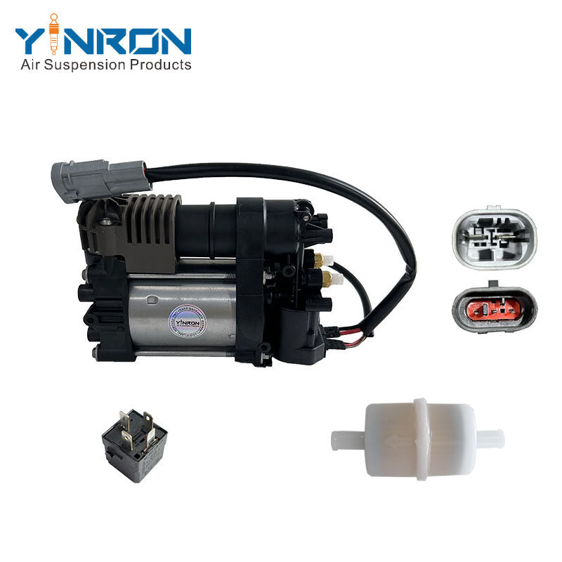 Full detailed close-up inspection view of Air Compressor Pump for Hyundai Equus / Genesis / Centennial - 558803N000 (with relay & Air Filter)