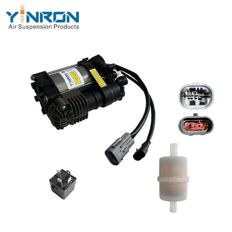 Full main frontal display view of Air Compressor Pump for Hyundai Equus / Genesis / Centennial - 558803N000 (with relay & Air Filter)