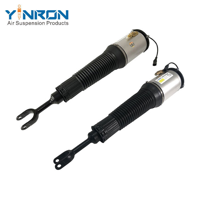 Full front view for Audi A8 D3 4E (2002-2010) front left and front right air suspension strut pair (4E0616-039-AF 4E0616039AF and 4E0616-040-AF 4E0616040AF)