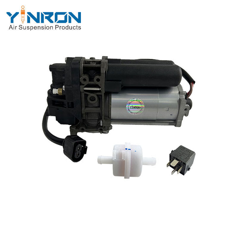 Rear flat view for Audi A8 D5 4N air suspension compressor pump with relay and air filter (4N0616005C)