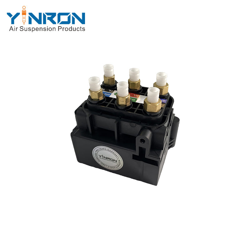 Front right 45 degree view for Audi A8D4 4H air suspension valve block (4H0616013A)