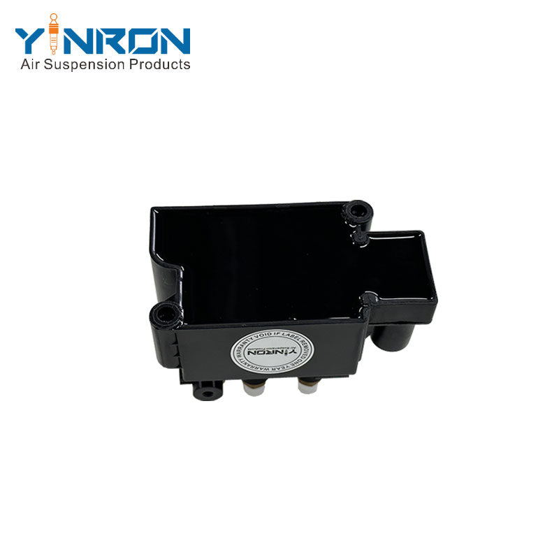 Detailed close-up view of Audi A8D5 4N air suspension valve block (4N0616013)