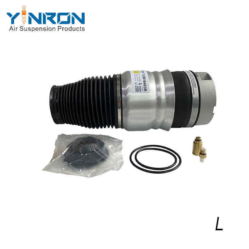 Full eye-level view for Audi Q7 7L front left air suspension spring (7L8616403)