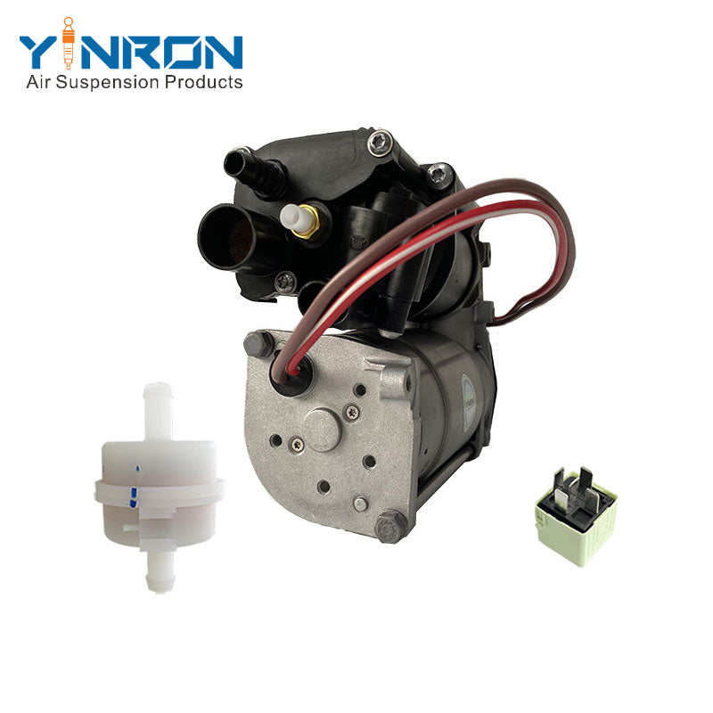 Right straight side view for BMW 5 Series F07 GT F11 air suspension compressor pump with relay and air filter (37206875176)
