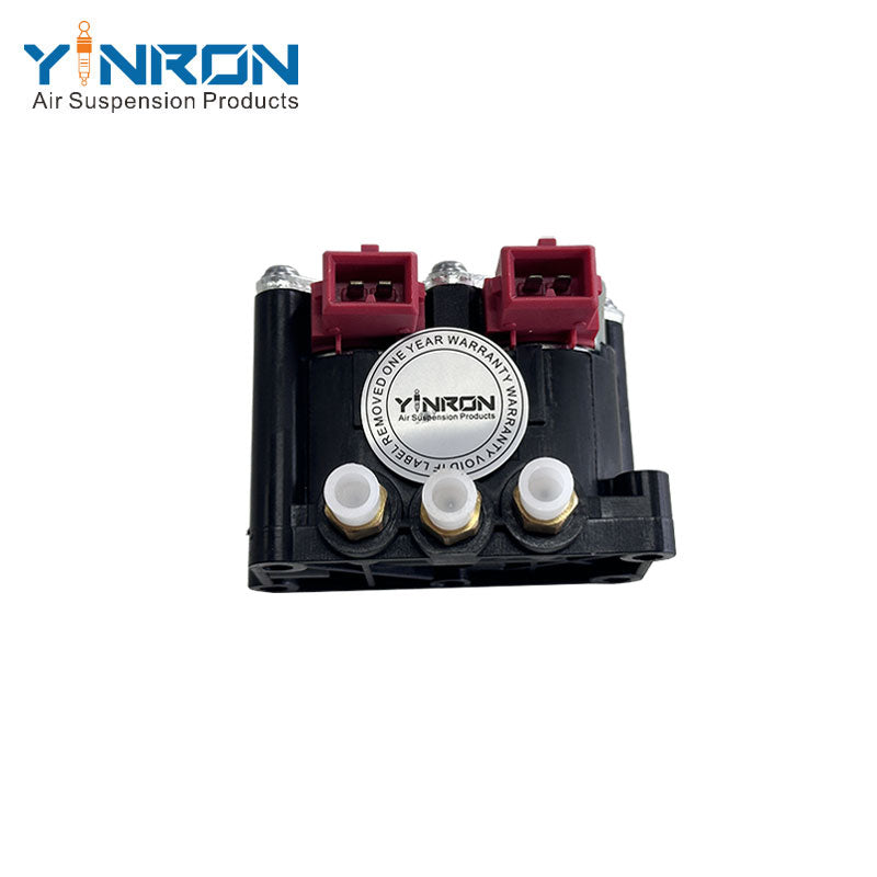 Rear flat view for BMW X5 E53 air suspension valve block with warranty label (37226787616)