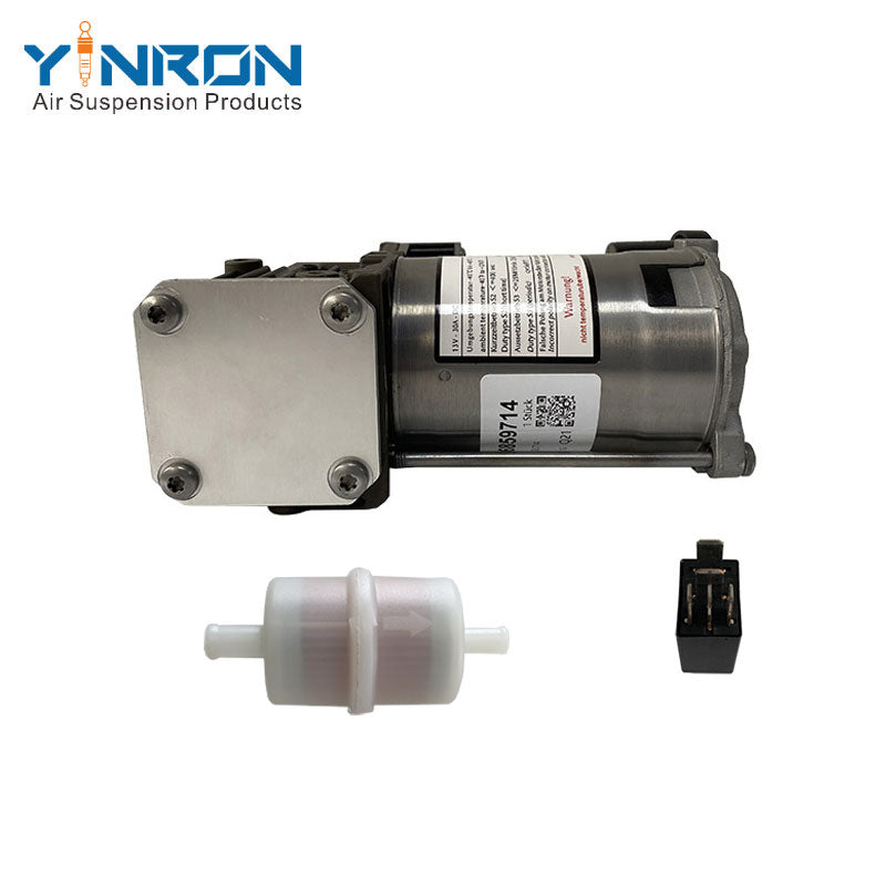 Bottom view for BMW X5 E70 X6 E71 air suspension compressor pump with relay and air filter (37206859714)
