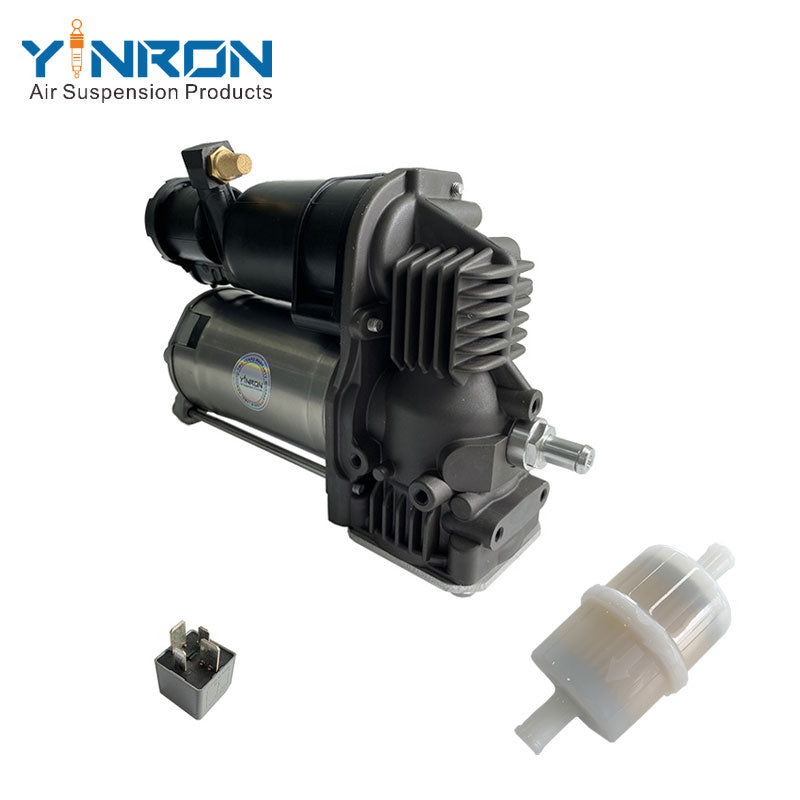45° angle view of Air Compressor Pump for Land Rover Discovery 5 L462 / Range Rover Velar L560 / New Defender L663 (LR095838, with Relay & air filter)