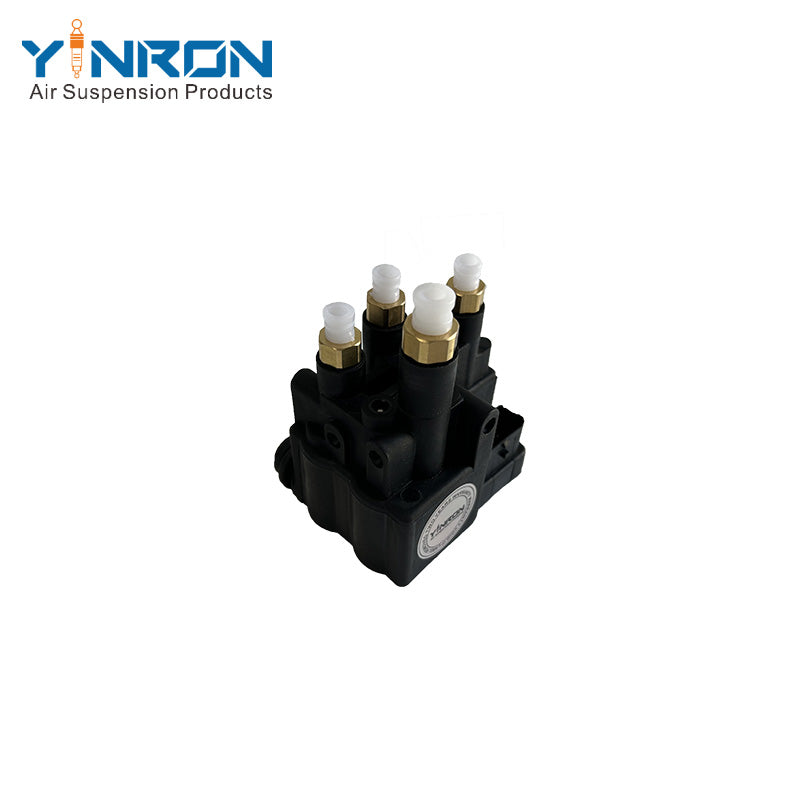 Side view of Land Rover Range Rover L405 rear air suspension valve block (LR070246)