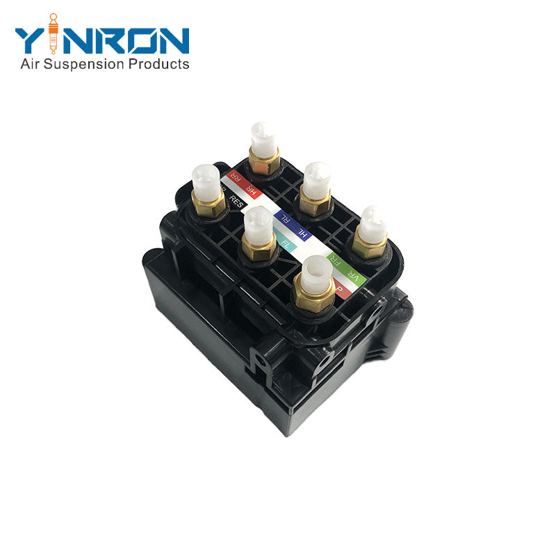Front right 45 degree view for Mercedes-Benz CLS-Class C218 air suspension valve block (A2123200158)
