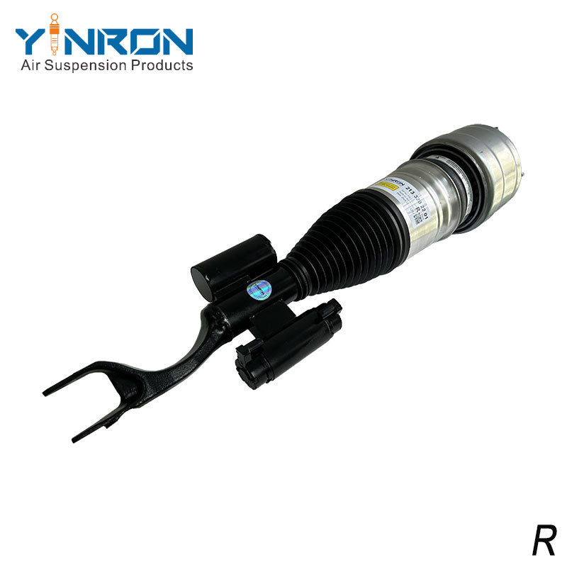 Close-up detail view of Mercedes-Benz E-Class W213 4Matic front right air suspension strut with ADS (A2133202201)