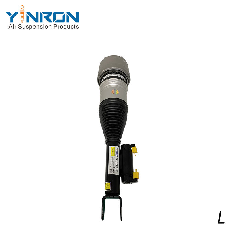 Top-down vertical view of Mercedes-Benz E-Class W213 front left air suspension strut with ADS (A2133202138)