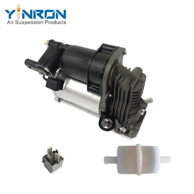 Side view of Mercedes‑Benz GLE C292 air suspension compressor pump with relay and air filter (A1663200104)