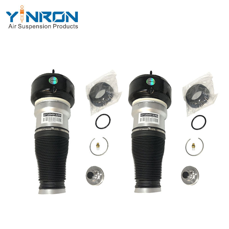 Detailed pair view showing two units of Mercedes-Benz S-Class W221 front air suspension spring (A2213204913)