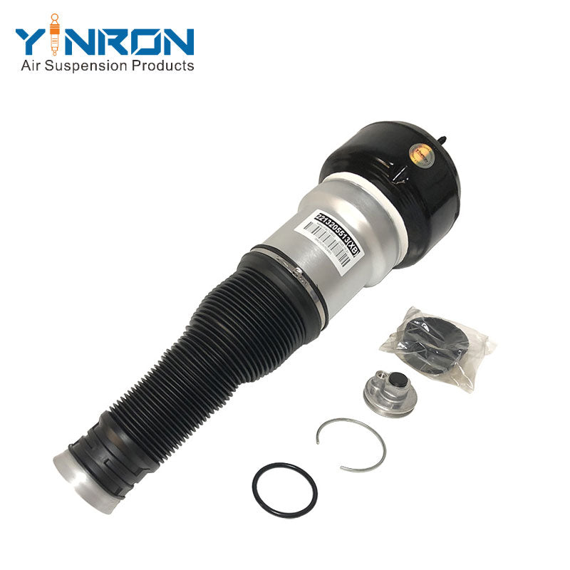 Eye-level horizontal view of Mercedes-Benz S-Class W221 rear air suspension spring (A2213205513)