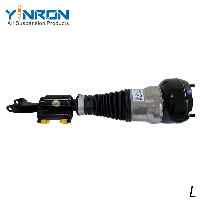 Vertical top-to-bottom view of Mercedes-Benz S-Class W222 4Matic front left air suspension strut (A2223208113)
