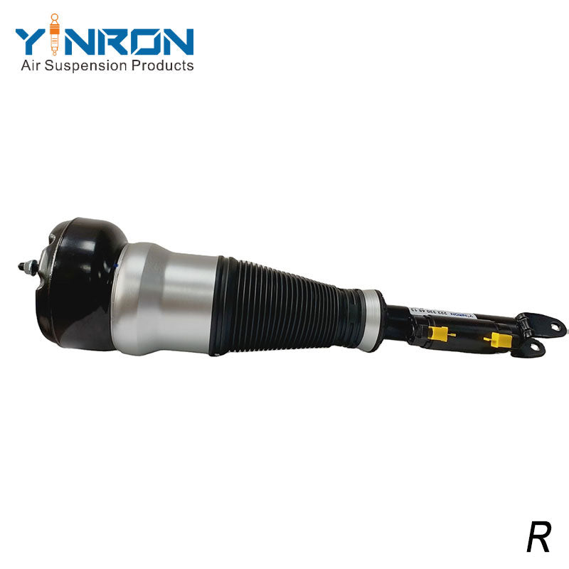 Eye-level horizontal view of Mercedes-Benz S-Class W222 front right air suspension strut (A2223204813)