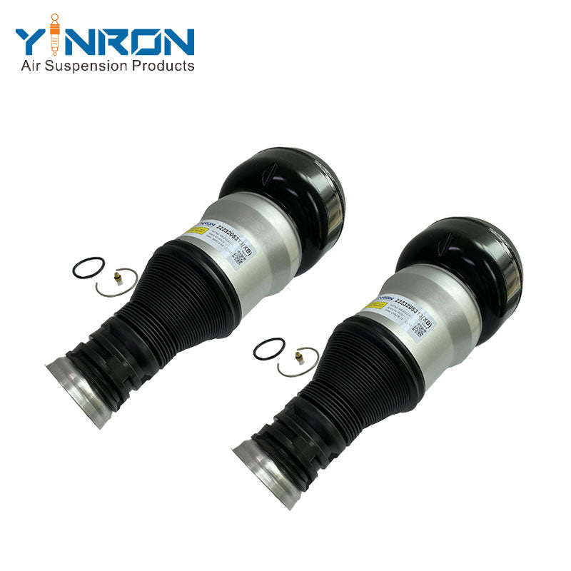 Angled perspective pair view of Mercedes-Benz S-Class W222 rear air suspension springs (A2223205313 & A2223205213)