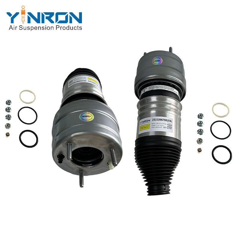 Pair view of Mercedes GLC-Class W253 4Matic front air suspension springs (A2533206700 & A2533200338)