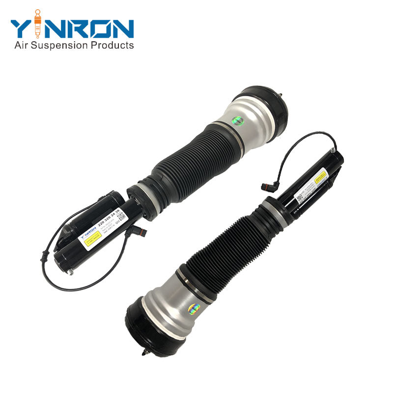 Side view of Mercedes S-Class W220 front air suspension strut pair (A2203202438)