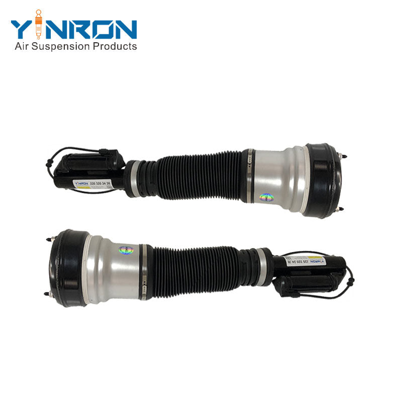 Full front view of Mercedes S-Class W220 front air suspension strut pair (A2203202438)