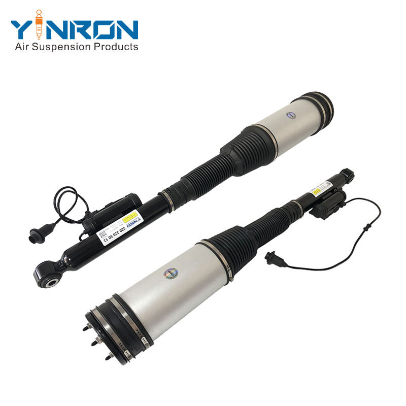 Full front view of Mercedes S-Class W220 rear air suspension strut pair (A2203205013)
