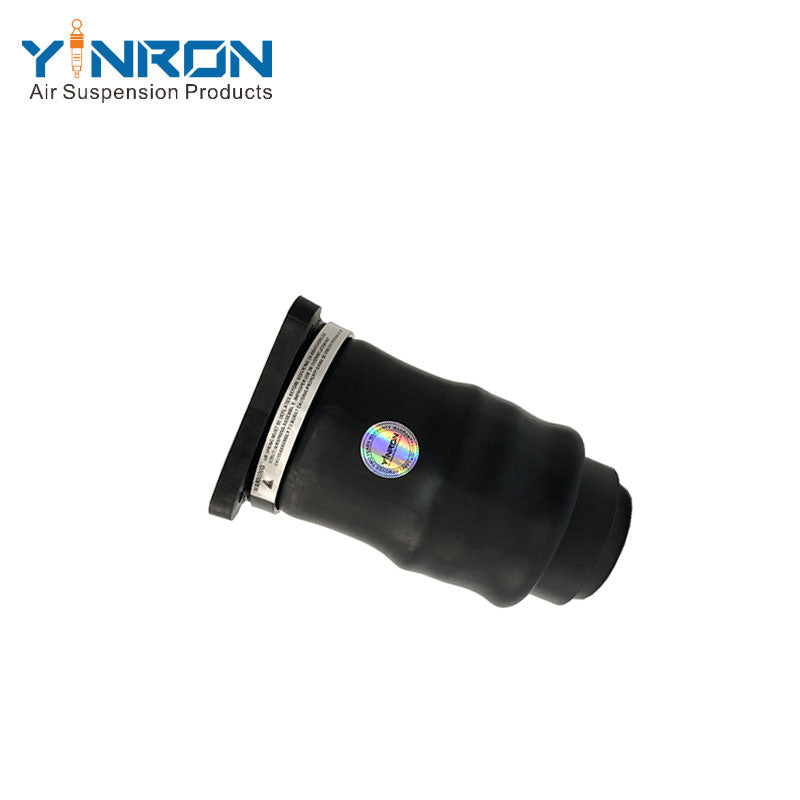 Close-up detail view of the rubber bellows and crimping ring on Mercedes V-Class Vito W638 rear air suspension spring (A6383280501)