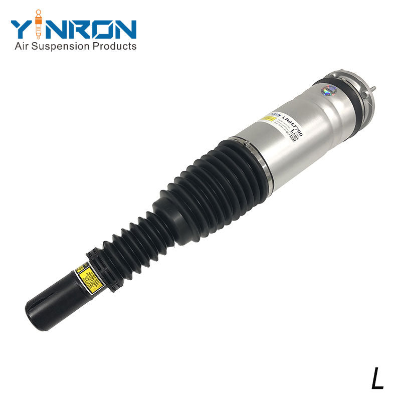 Side profile view of Range Rover L405 front left air suspension strut with CVD (LR057699)