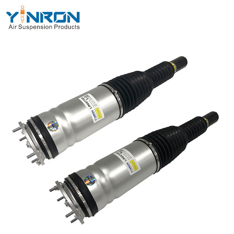 Front pair view of Range Rover L405 air suspension struts with CVD (LR057699 & LR057700)