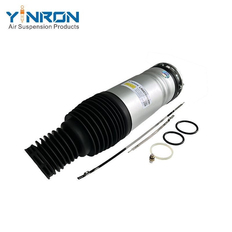 Side profile view of Range Rover L405 and Sport L494 front left air suspension strut (LR057699)