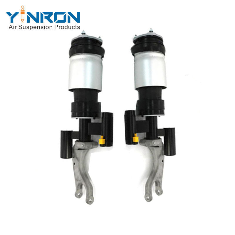 3D perspective view for Tesla Model X (2019-2024) front left and front right air suspension strut pair with ASD (Raven Suspension) (1027061-00-D 102706100D and 1027066-00-D 102706600D)