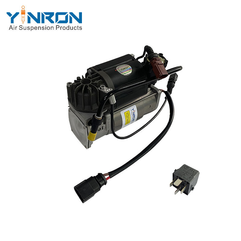 Right front 45 degree view for Volkswagen Phaeton 3D0 air suspension compressor pump with relay (3D0616005M and 3D0616005P)