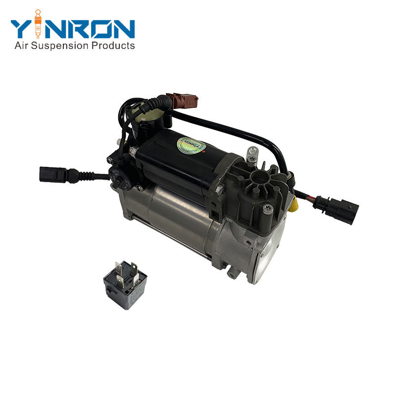 Top down view for Volkswagen Phaeton 3D0 air suspension compressor pump with relay (3D0616005M and 3D0616005P)