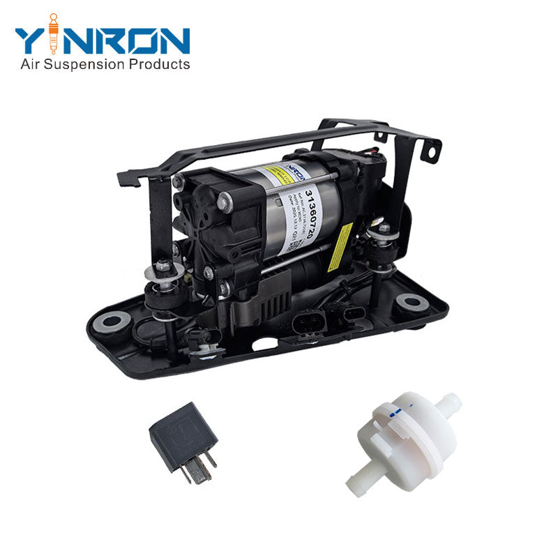 Side profile view of Volvo XC60 II V90 S90L XC90 II air compressor pump part number 31360720 32315091