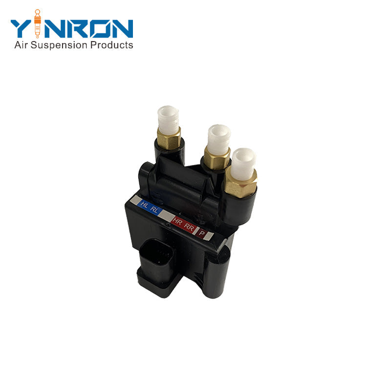45-degree view of Mercedes-Benz E-Class W212 air suspension valve block (A2123200758)