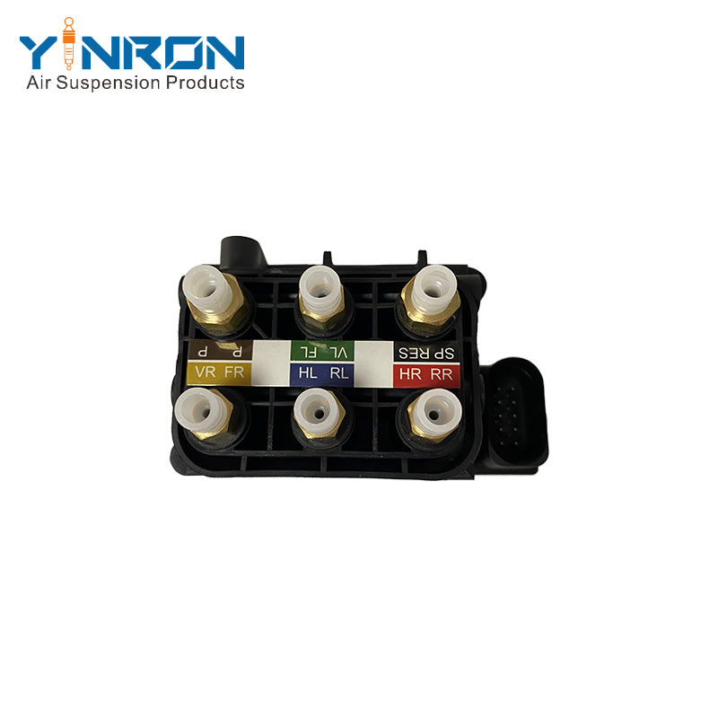 Eye-level view of Mercedes-Benz E-Class W213 air suspension valve block (A0993200258)
