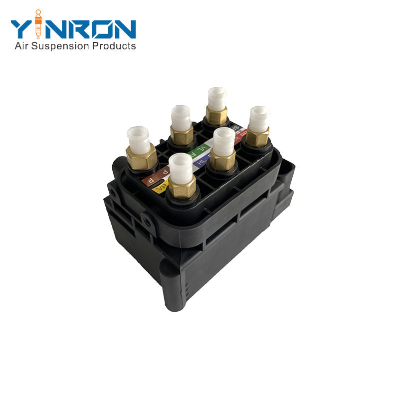 Front left 45 degree view for Mercedes-Benz GLE Class C292 air suspension valve block (A2123200358)