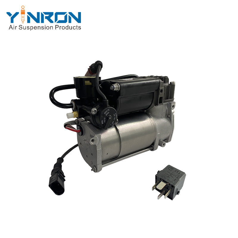 YINRON Air Suspension Compressor Pump 3D0616005M for Bentley – Rear Left View with Relay