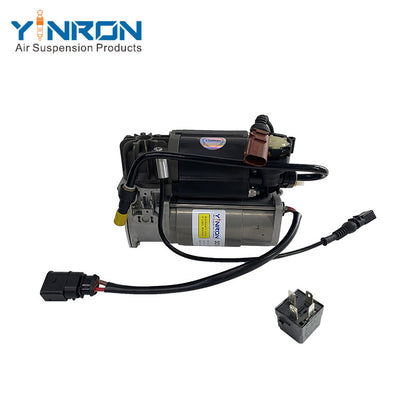 YINRON Air Suspension Compressor 3D0616005M for Bentley – Rear Right View with Wiring Harness and Relay