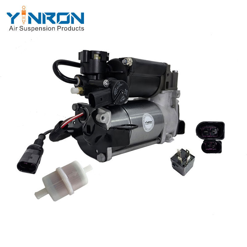 Left side front view for Audi A6 C5 air suspension compressor pump with Relay and Air Filter (4Z7616007)