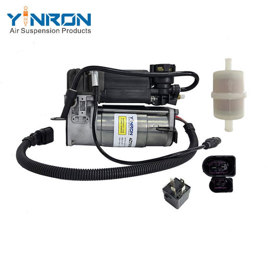 Full front view for Audi A6 C5 air suspension compressor pump with Relay and Air Filter (4Z7616007)