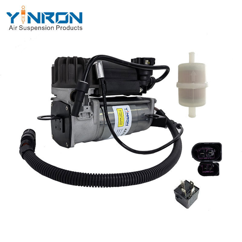 Right front 45 degree view for Audi A6 C5 air suspension compressor pump with Relay and Air Filter (4Z7616007)