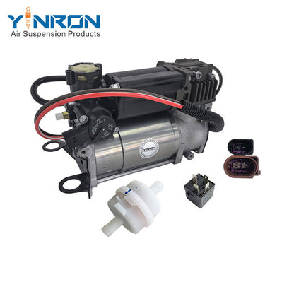 Rear flat view for Audi A6 C6 4F air suspension compressor pump with Relay and Air Filter (4F0616006A)