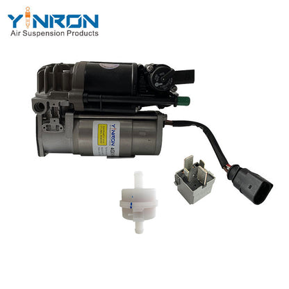 Full front view for Audi A6 C7 Allroad air suspension compressor pump with relay & air filter (4G0616005D)