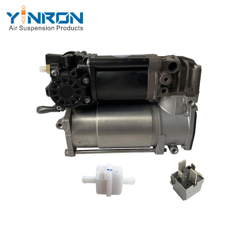 Full rear view for Audi A6 C7 Allroad air suspension compressor pump with relay & air filter (4G0616005D)