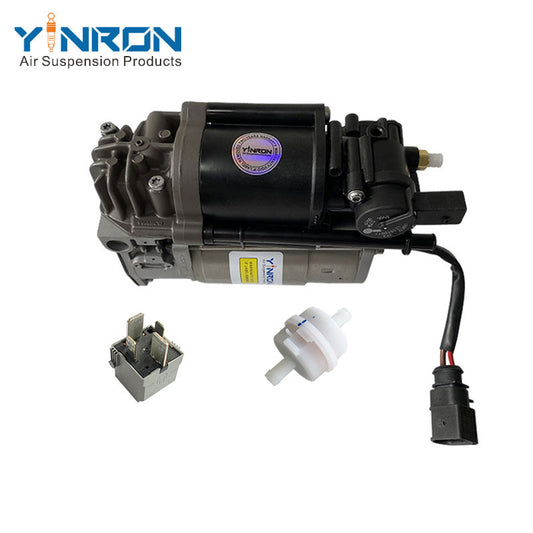 Rear top-down view for Audi A6 C7 Allroad air suspension compressor pump with relay & air filter (4G0616005D)