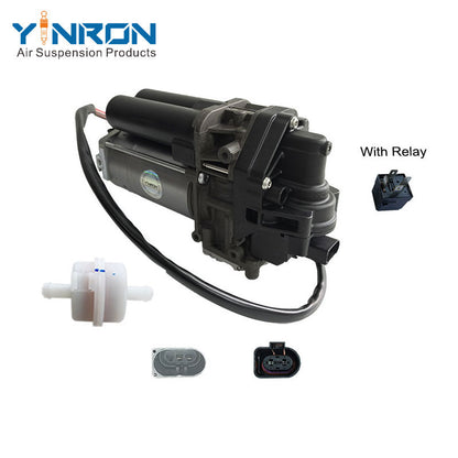 Back view for Audi A6C8 A7 A6S6 air suspension compressor pump with relay and air filter (4K0616005B)