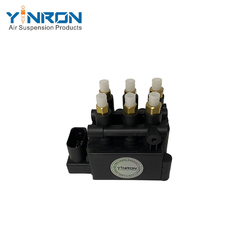 Front view of Audi A6C8 air suspension valve block (4N0616013)