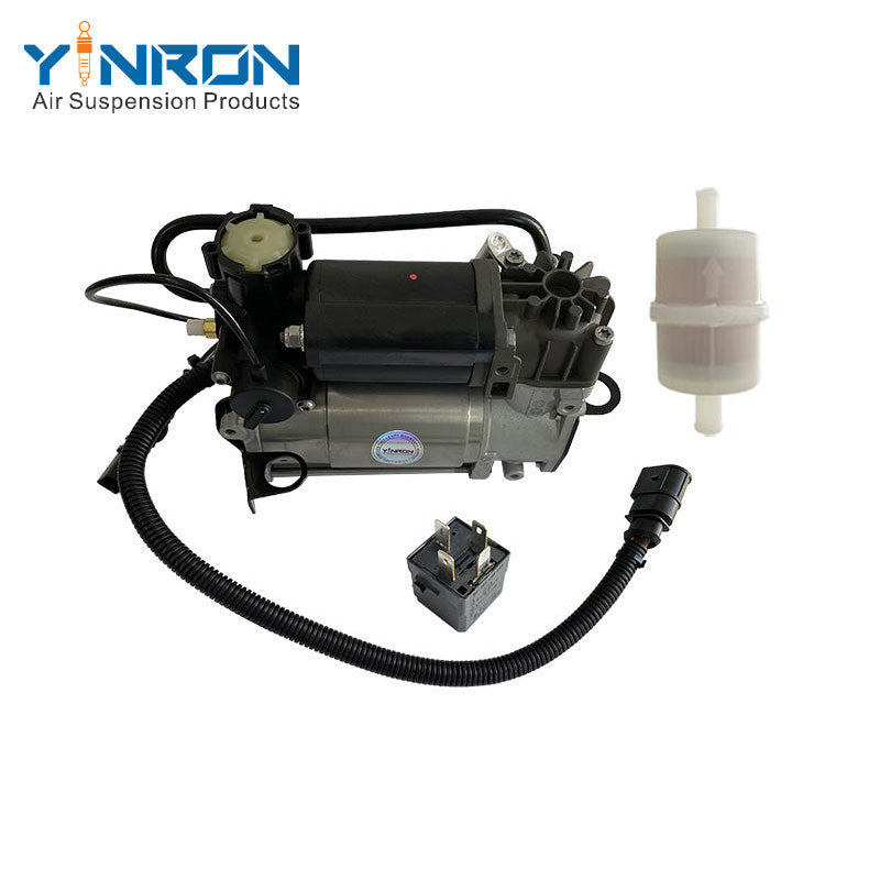 Rear top view for Audi A8 D3 4E air suspension compressor pump with Relay and Air Filter (4E0616007B)