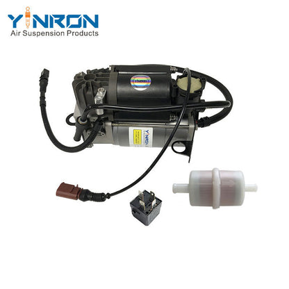 Top down view for Audi A8 D3 4E air suspension compressor pump with Relay and Air Filter (4E0616007B)